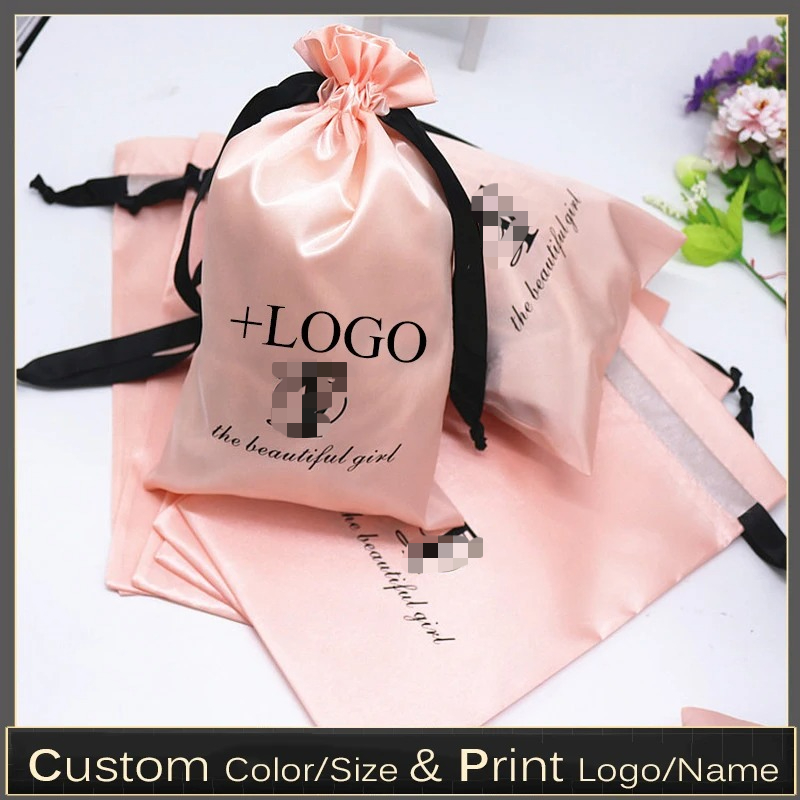 Baby Food Pouches - 20PCS Baby Pink Silk Satin Pouch