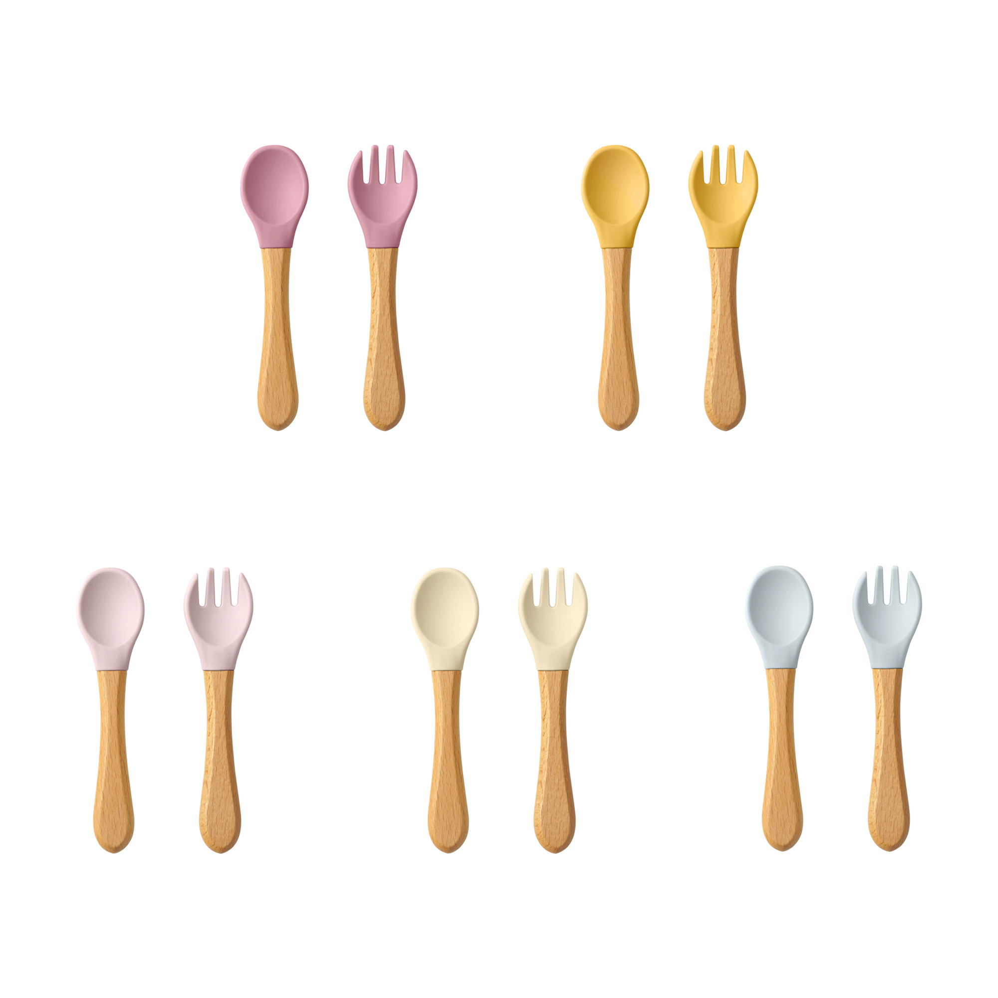 Baby Food Quantity - 2PCS Baby Learning Spoons Utensils Set