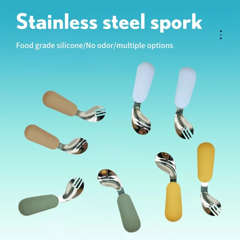 Baby Spoon Fork Set 316 Stainl - Baby Food Quantity ulasan dan harga