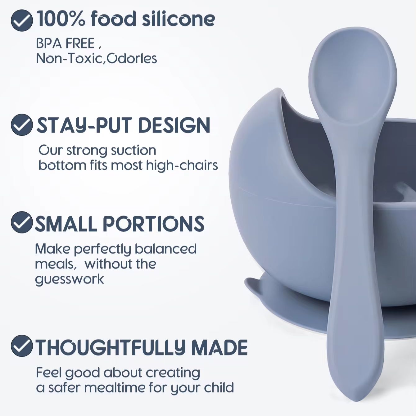2PC Silicone Sucker Bowl Feedi - Baby Food Quantity ulasan dan harga