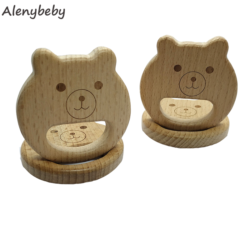 Natural Wooden Teether Bear sh - Baby Food Organic ulasan dan harga