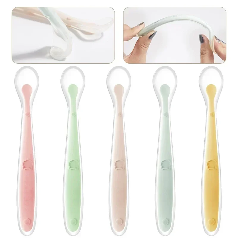 Soft Silicone Baby Spoon Toddl - Baby Food Quantity ulasan dan harga
