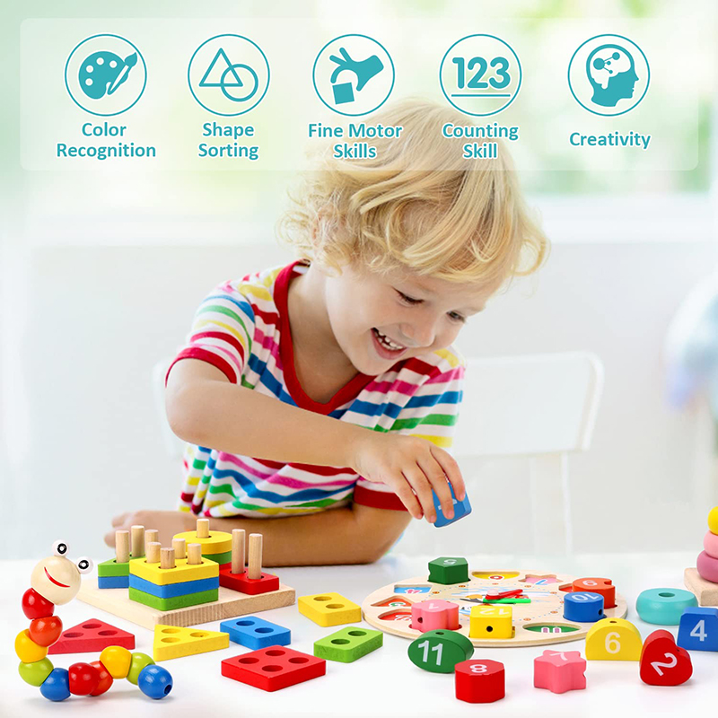 5-6pcs/set Montessori Wooden T - Baby Food Quantity ulasan dan harga