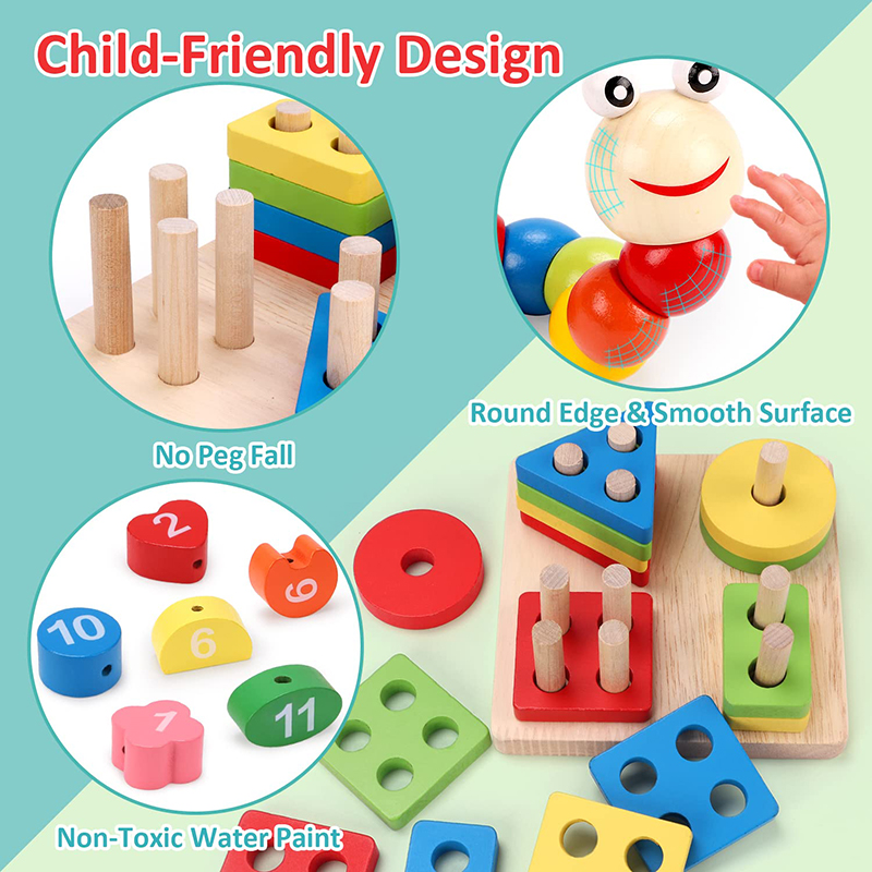5-6pcs/set Montessori Wooden T - Baby Food Quantity ulasan dan harga