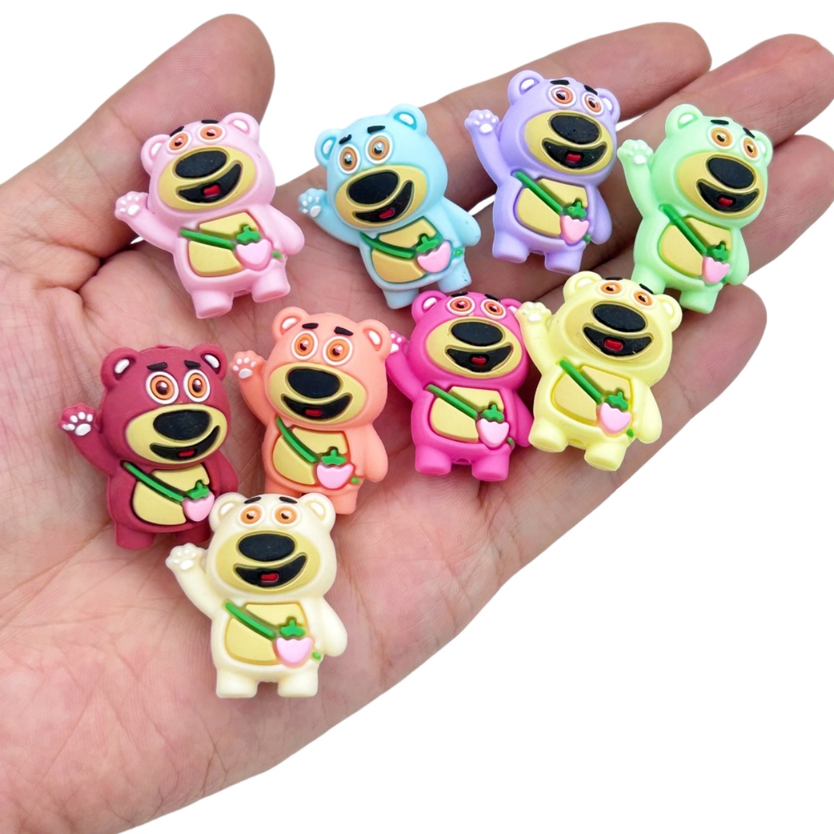 10PC 3D DIY Bear Silicone Bead - Baby Food Grade ulasan dan harga